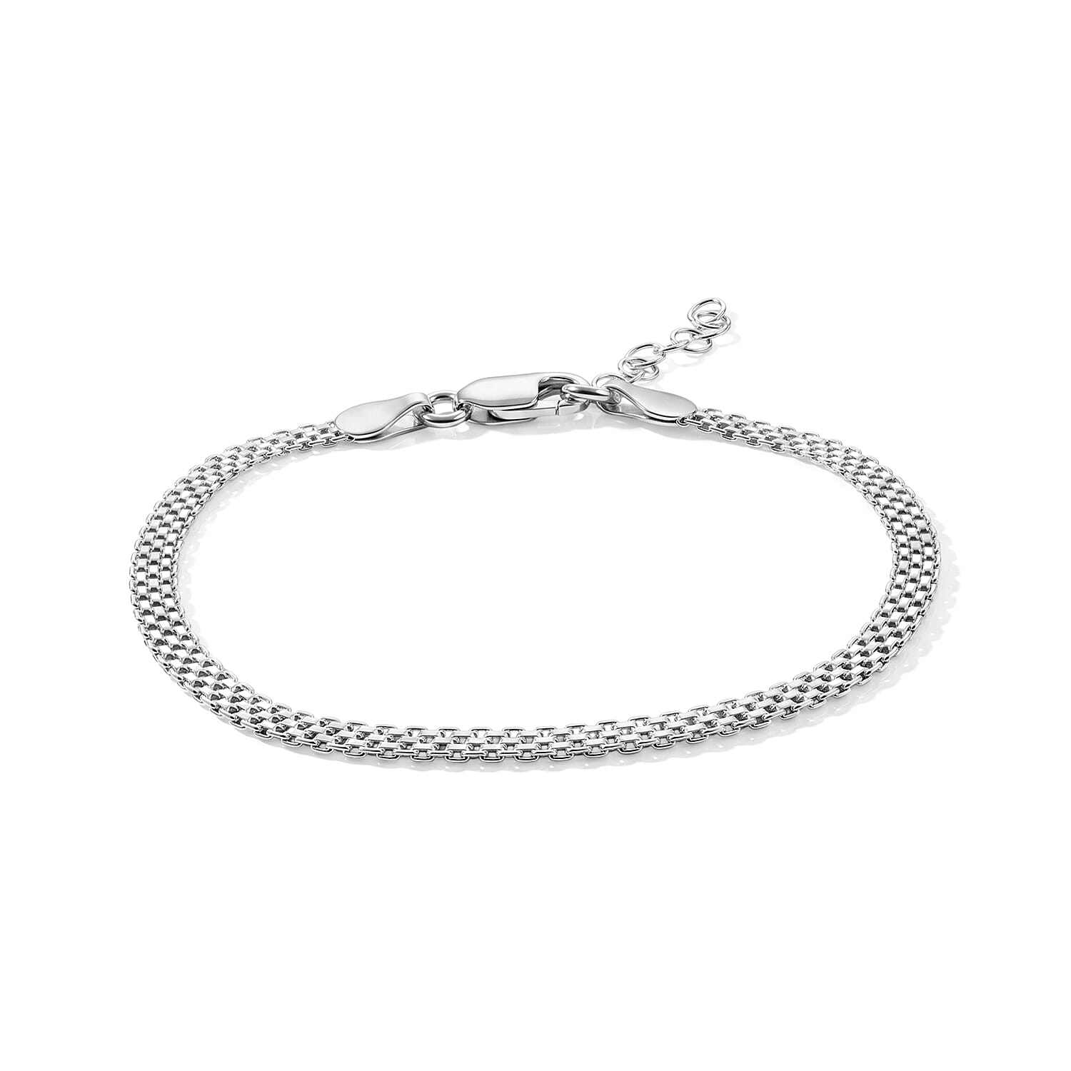 Italian 1.4mm Bismark Chain Bracelet in Sterling Silver (7.00 In) 2.70 Grams