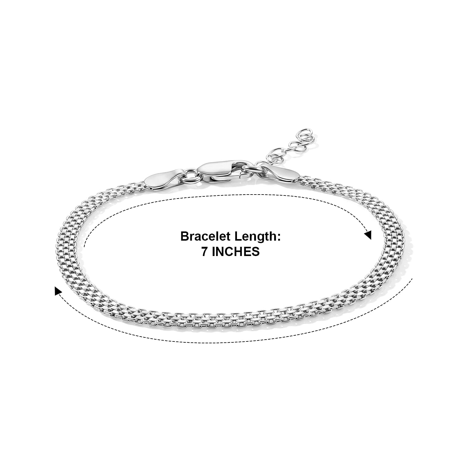 Italian 1.4mm Bismark Chain Bracelet in Sterling Silver (7.00 In) 2.70 Grams