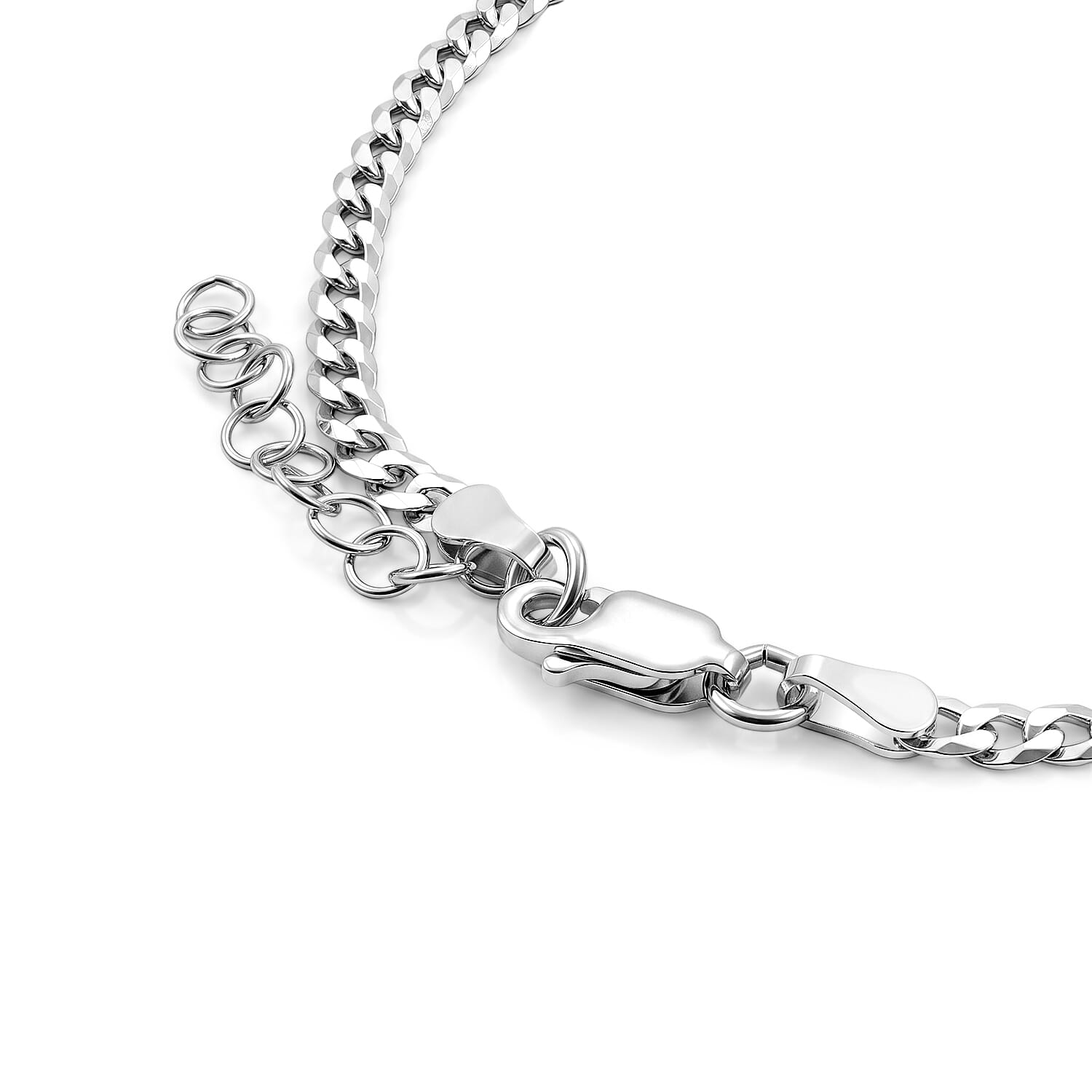 3.5mm Grumeta Super Flat Light Chain Bracelet in Sterling Silver (7.00 In) 2.45 Grams
