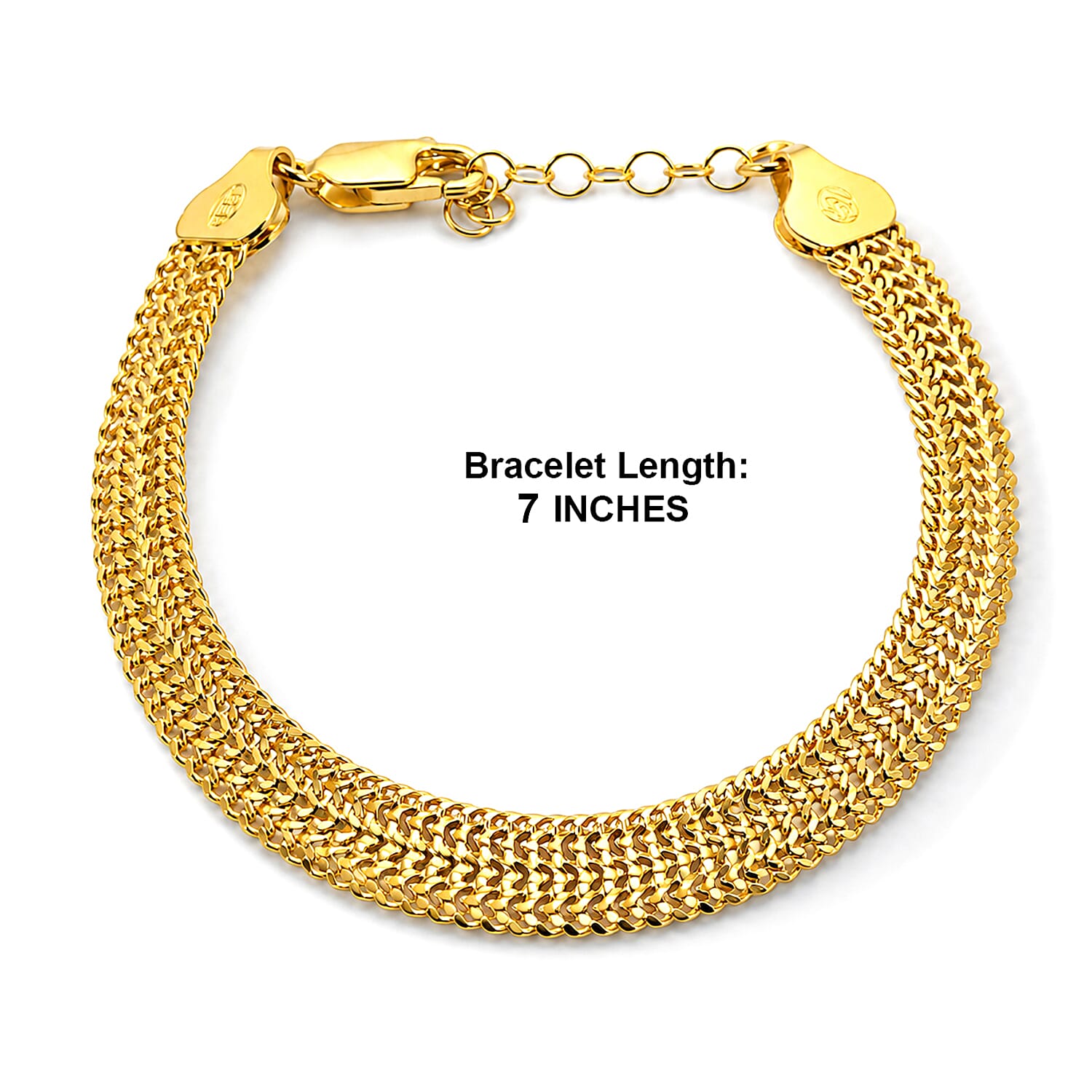 Italian 3mm Arrow Chain Bracelet in 14K YG Over Sterling Silver (7.00 In) 8.60 Grams