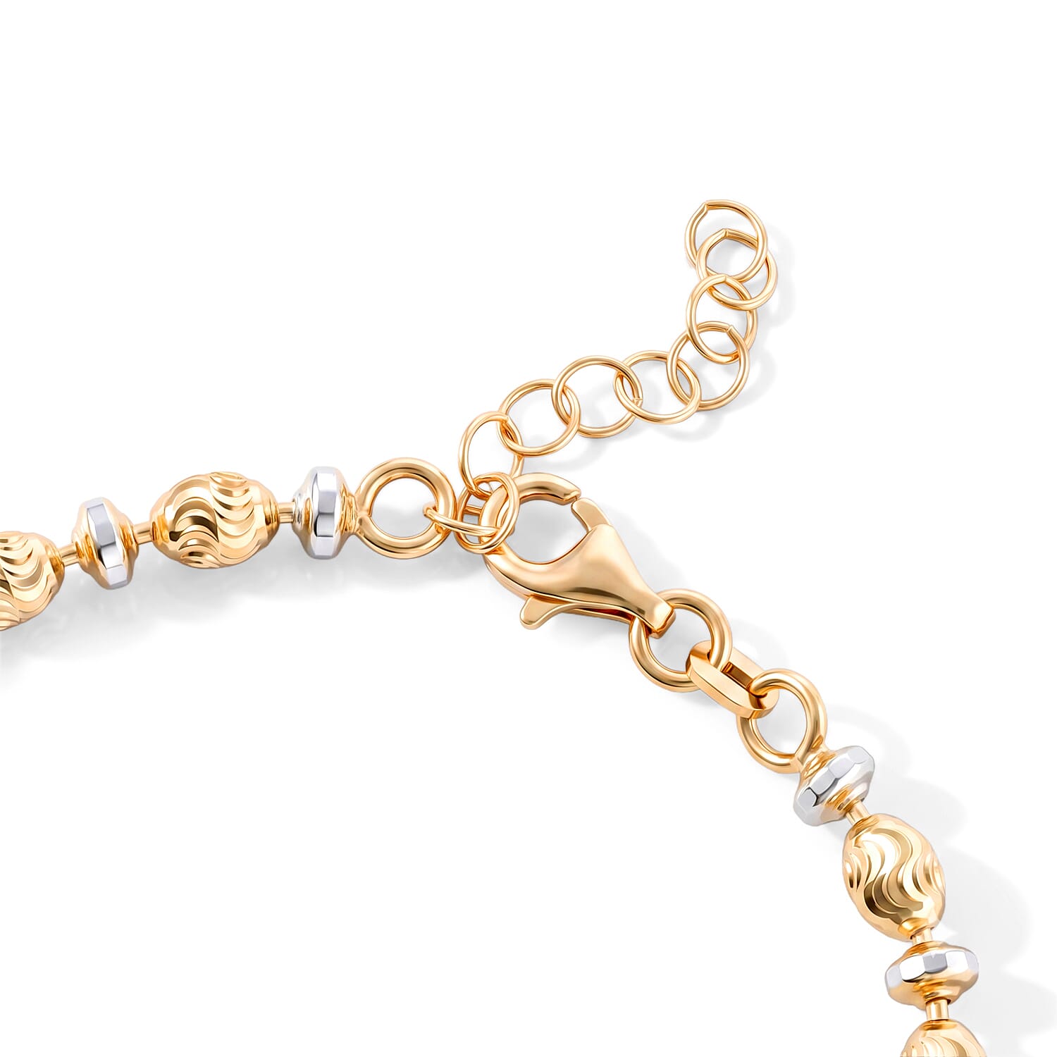 Italian 0.6mm Saturno Chain Bracelet in 14K YG Over and Sterling Silver (7.00 In) 5.30 Grams