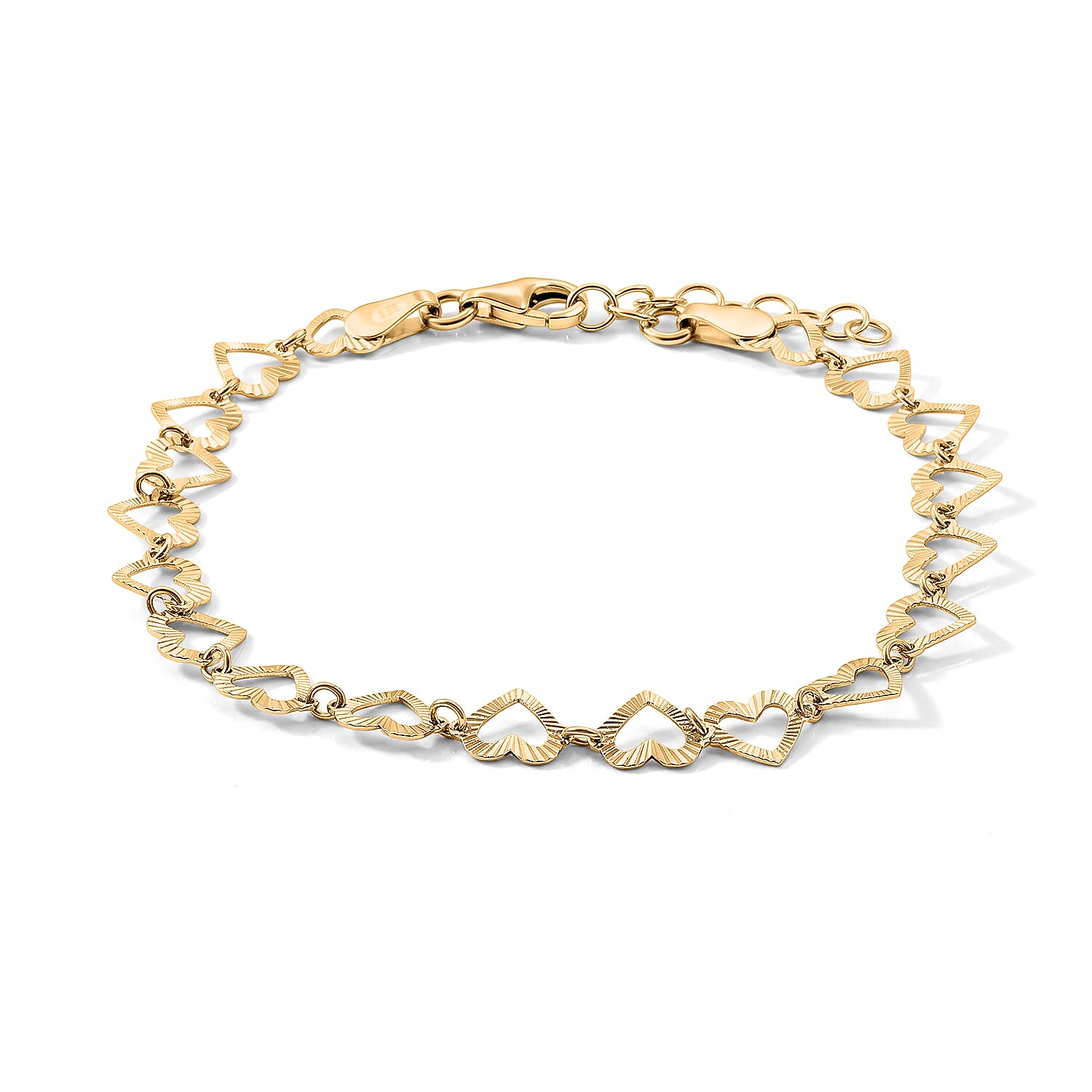 Italian 0.6mm Arte Cuore Chain Bracelet in 14K YG Over Sterling Silver (7.00 In) 2.20 Grams