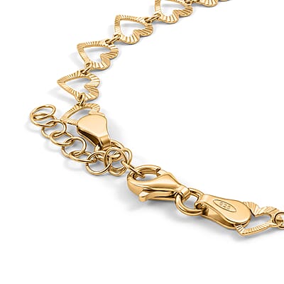 Italian 0.6mm Arte Cuore Chain Bracelet in 14K YG Over Sterling Silver (7.00 In) 2.20 Grams