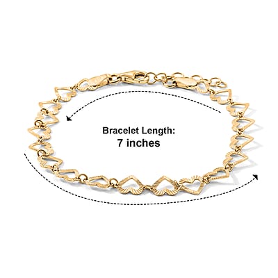 Italian 0.6mm Arte Cuore Chain Bracelet in 14K YG Over Sterling Silver (7.00 In) 2.20 Grams