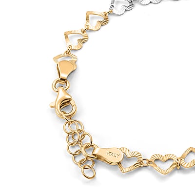 0.6mm Arte Cuore Chain Bracelet in 14K YRG Over and Sterling Silver (7.00 In) 2.20 Grams