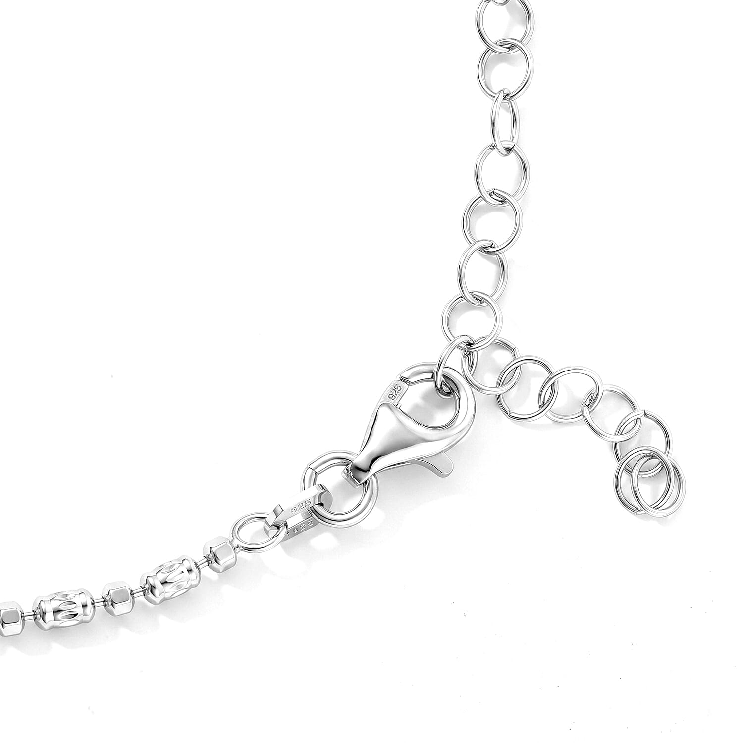 0.4mm CPSL/DC Typhoon Chain Bracelet in Rhodium Over Sterling Silver (7.00 In) 2.60 Grams