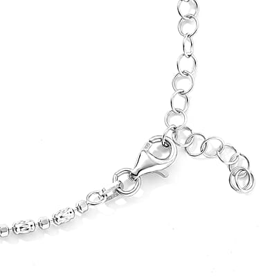 0.4mm CPSL/DC Typhoon Chain Bracelet in Rhodium Over Sterling Silver (7.00 In) 2.60 Grams