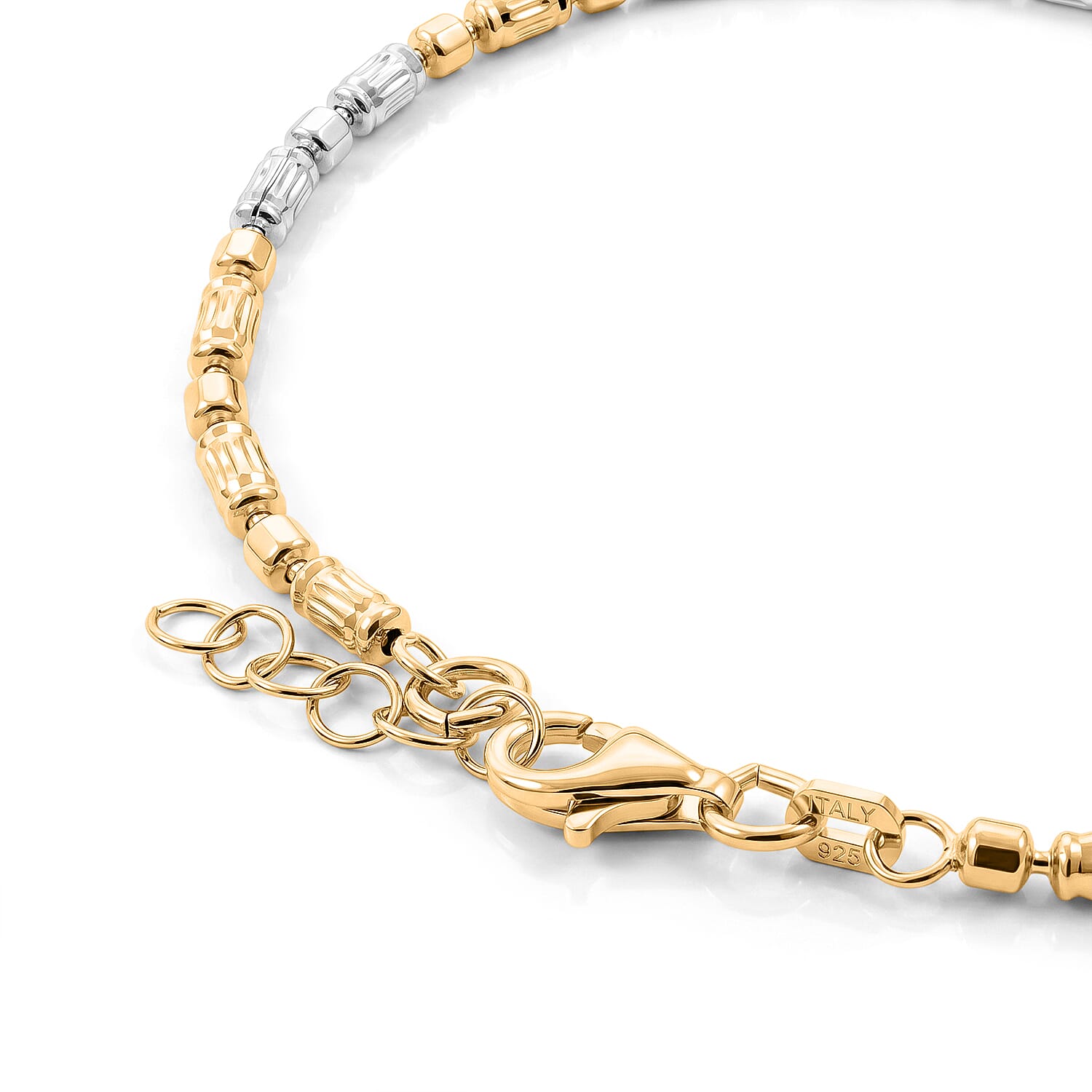 Italian 1.2mm CPSL/DC Typhoon Chain Bracelet in 14K YRG Over and Sterling Silver (7.00 In) 4.35 Grams