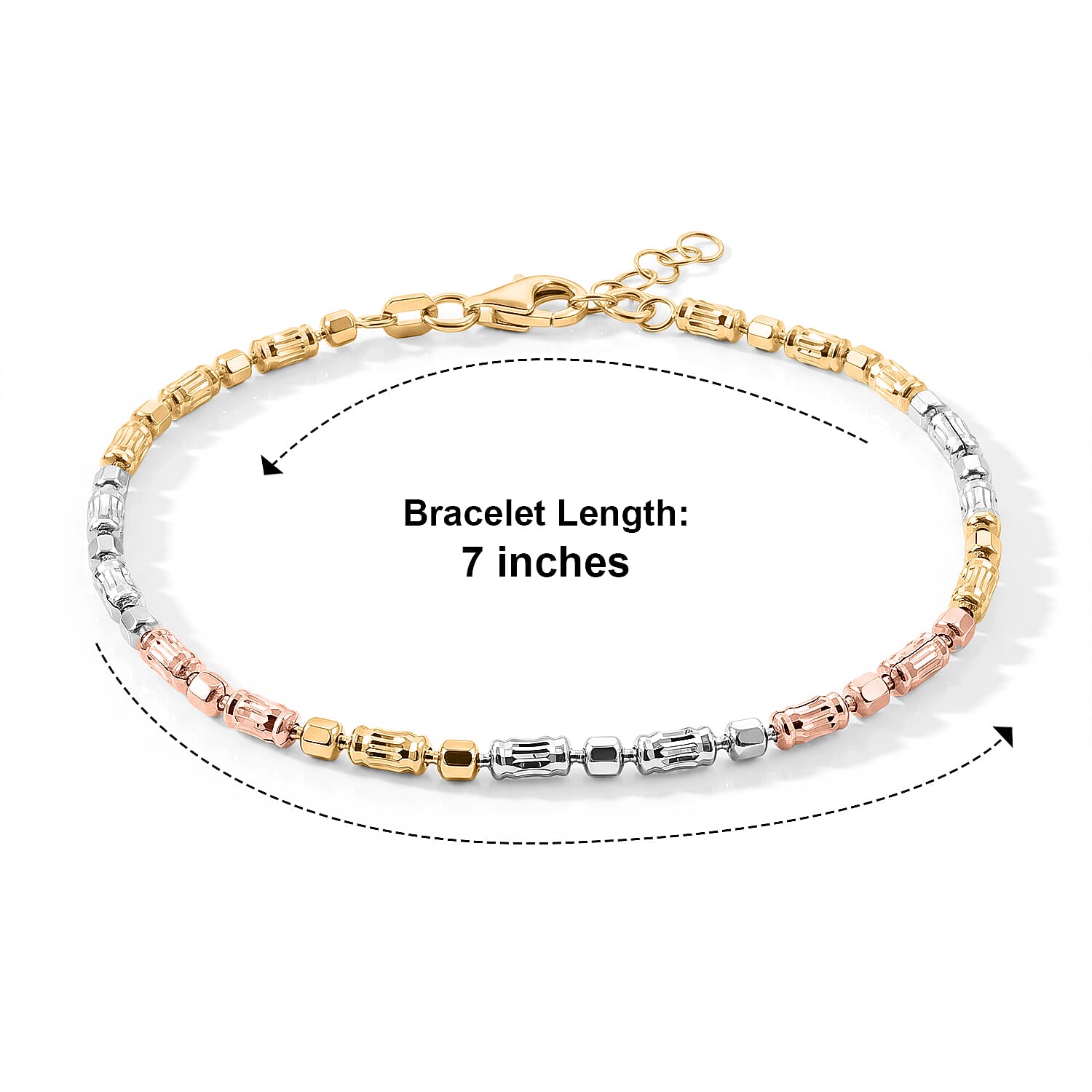 Italian 1.2mm CPSL/DC Typhoon Chain Bracelet in 14K YRG Over and Sterling Silver (7.00 In) 4.35 Grams