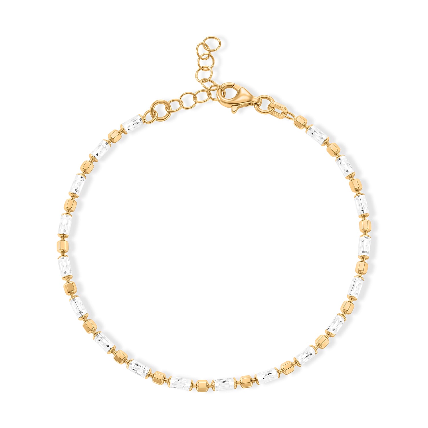 1.2mm CPSL/DC Typhoon Chain Bracelet in 14K YG Over and Sterling Silver (7.00 In) 4.35 Grams