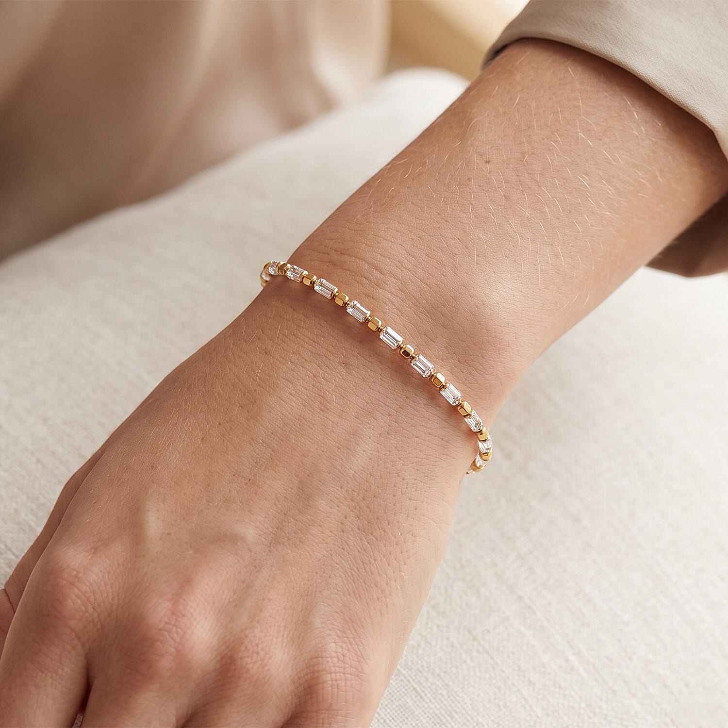 1.2mm CPSL/DC Typhoon Chain Bracelet in 14K YG Over and Sterling Silver (7.00 In) 4.35 Grams