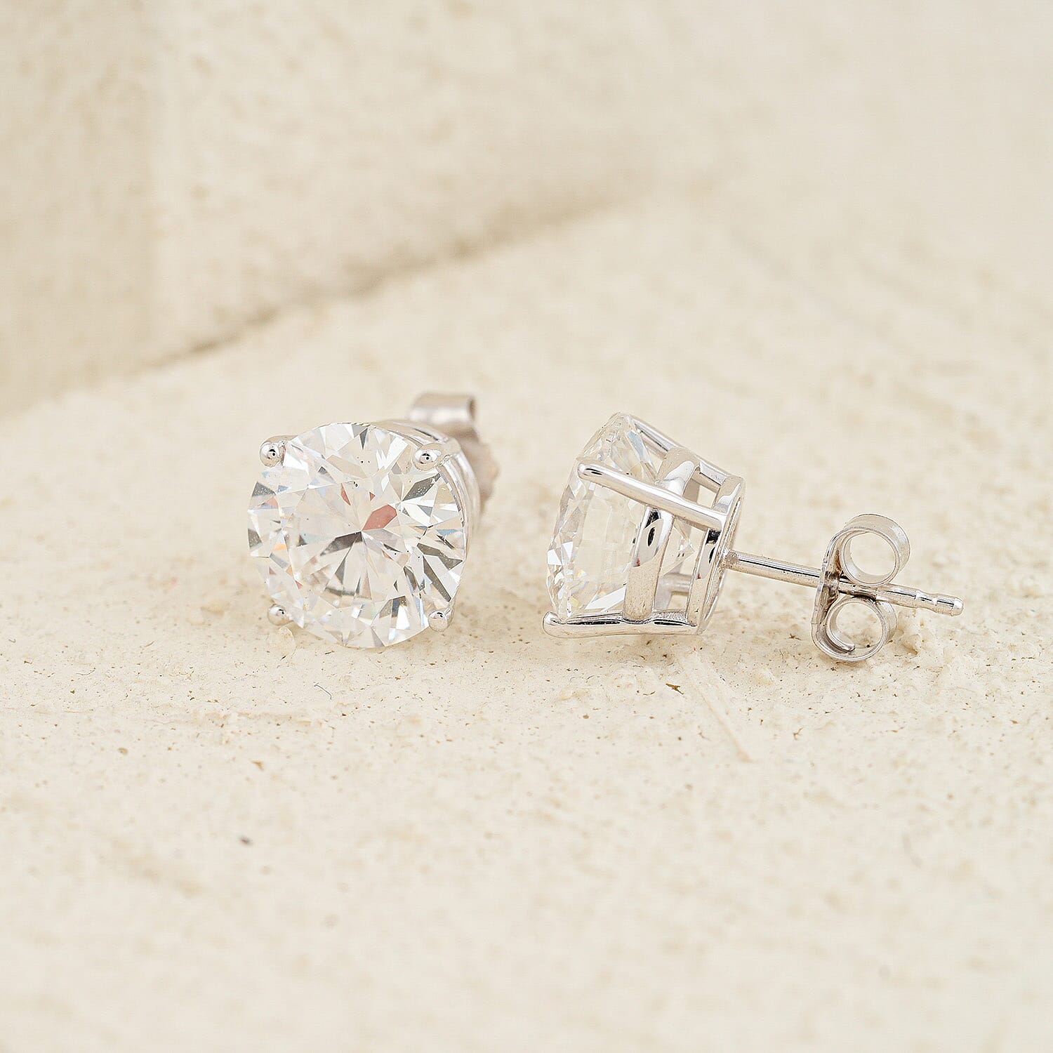 Luxuriant Lab Grown Diamond F-VS 5.00 ctw Stud Earrings in 14K White Gold