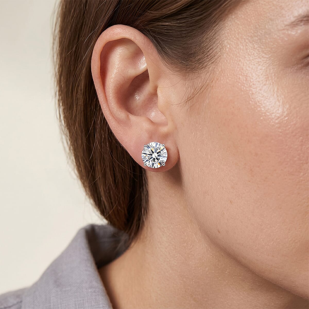 Luxuriant Lab Grown Diamond F-VS 5.00 ctw Stud Earrings in 14K White Gold image number 2