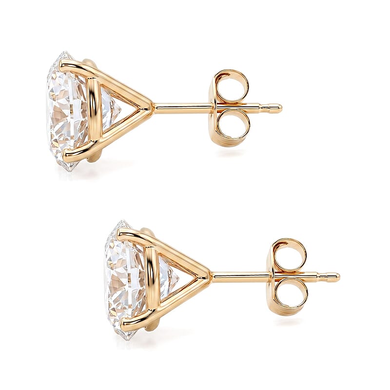 Luxuriant Lab Grown Diamond F-VS 5.00 ctw Stud Earrings in 14K Yellow Gold