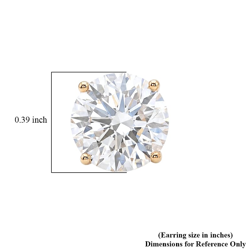 Luxuriant Lab Grown Diamond F-VS 5.00 ctw Stud Earrings in 14K Yellow Gold