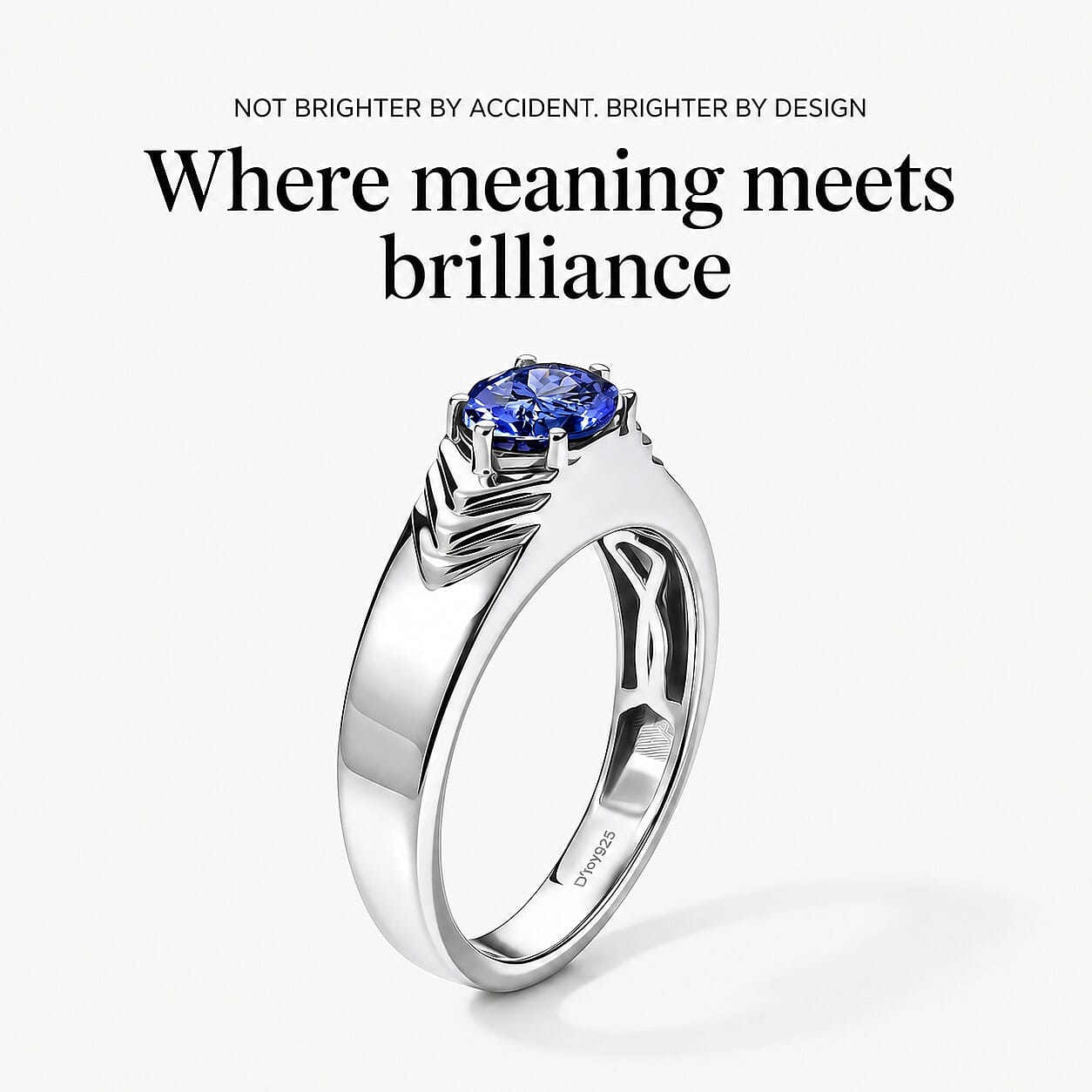 D'Joy Tanzanite 1.30 ctw Men's Ring in Rhodium Over Sterling Silver (Size 12.0)