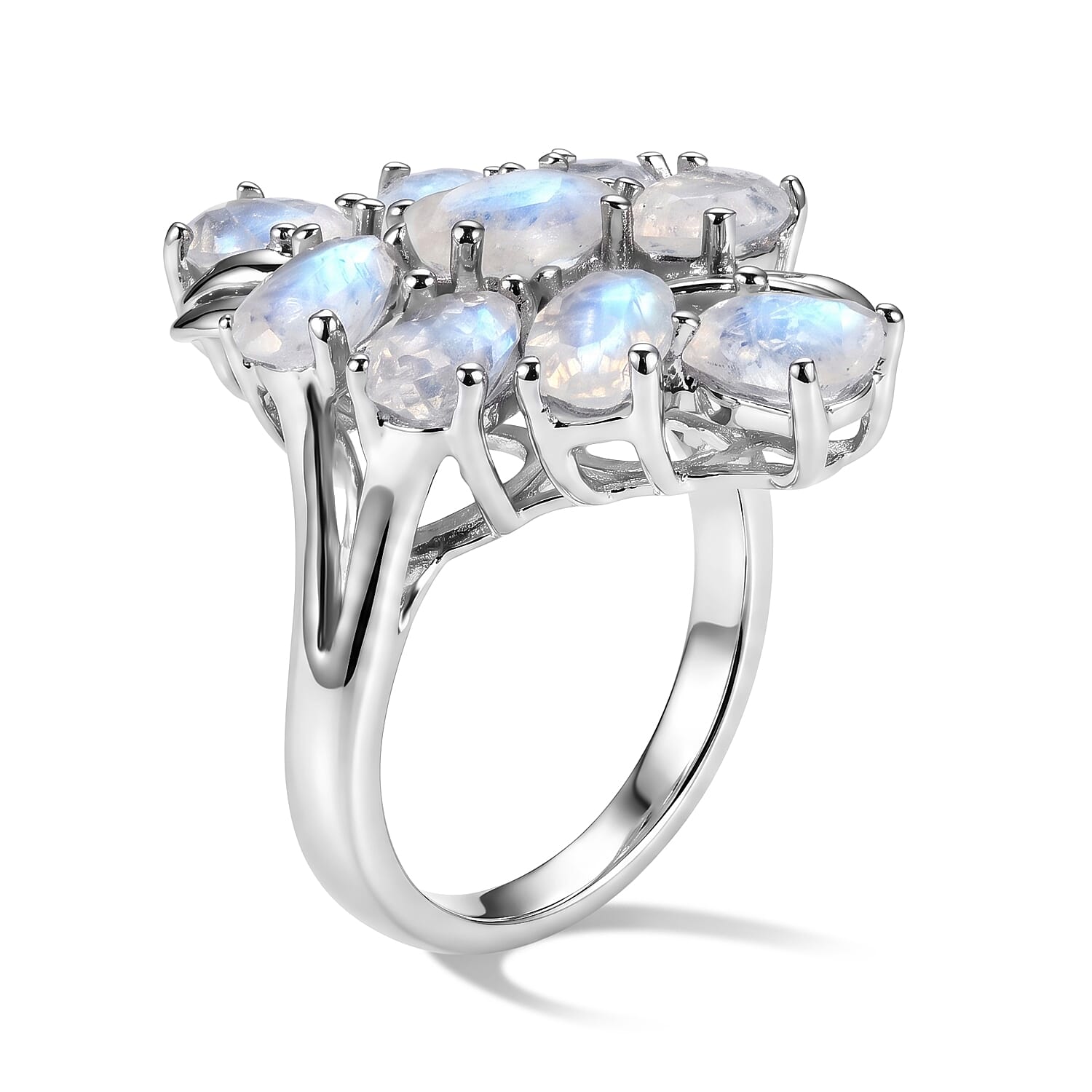 EverTrue Rainbow Moonstone Ring in Platinum Bond (Size 9.0) 4.00 ctw