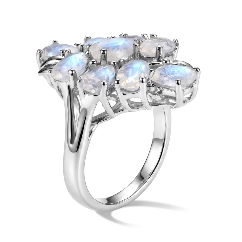 EverTrue Rainbow Moonstone Ring in Platinum Bond (Size 9.0) 4.00 ctw