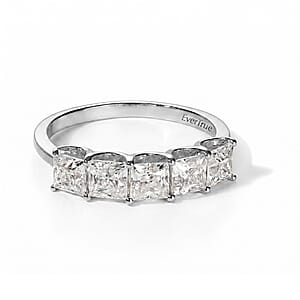 EverTrue Moissanite 1.75 ctw Five Element Ring in Platinum Bond (Size 10.0)