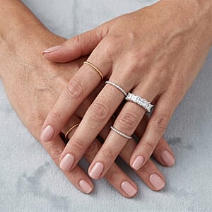 EverTrue Moissanite 1.75 ctw Five Element Ring in Platinum Bond (Size 10.0)