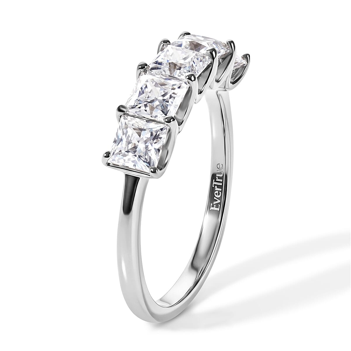 EverTrue Moissanite 1.75 ctw Five Element Ring in Platinum Bond (Size 10.0) image number 3