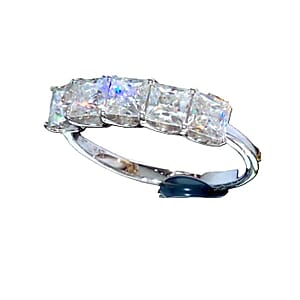 EverTrue Moissanite (Sqr 4mm) Ring in Platinum Bond (Size 5.0) 1.75 ctw