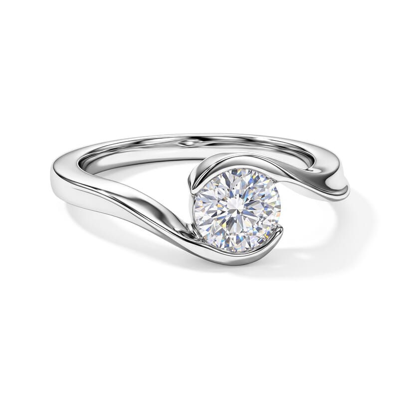D'Joy Moissanite 0.75 ctw Ring in Rhodium Over Sterling Silver (Size 8.0)