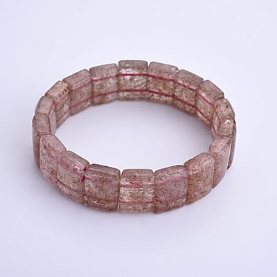Strawberry Quartz 192.00 ctw Section Stretch Bracelet