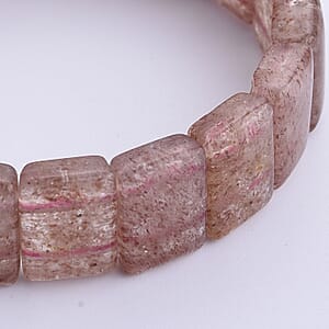 Strawberry Quartz 192.00 ctw Section Stretch Bracelet