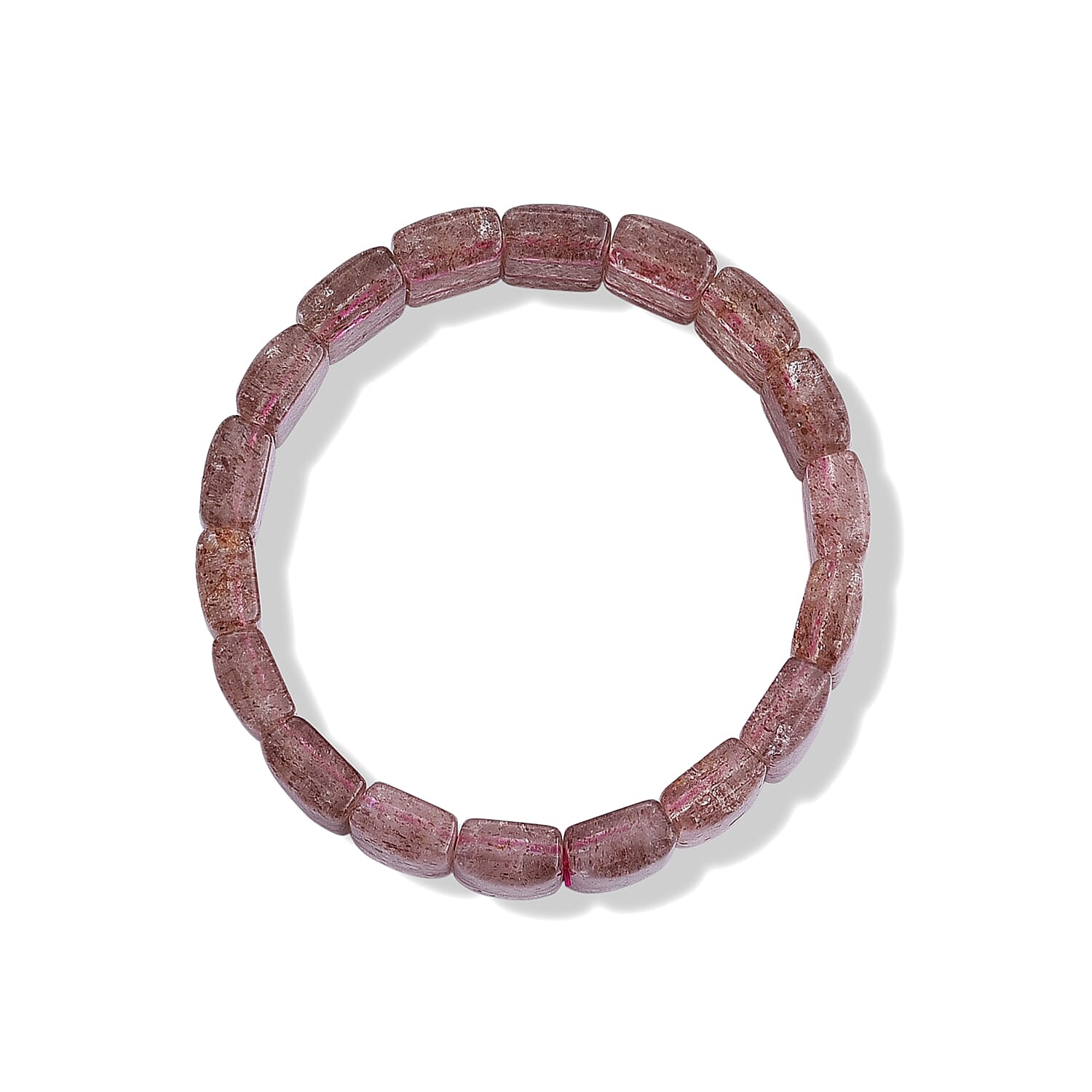 Strawberry Quartz 192.00 ctw Section Stretch Bracelet
