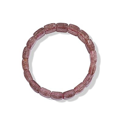 Strawberry Quartz 192.00 ctw Section Stretch Bracelet