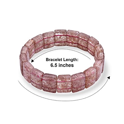 Strawberry Quartz 192.00 ctw Section Stretch Bracelet