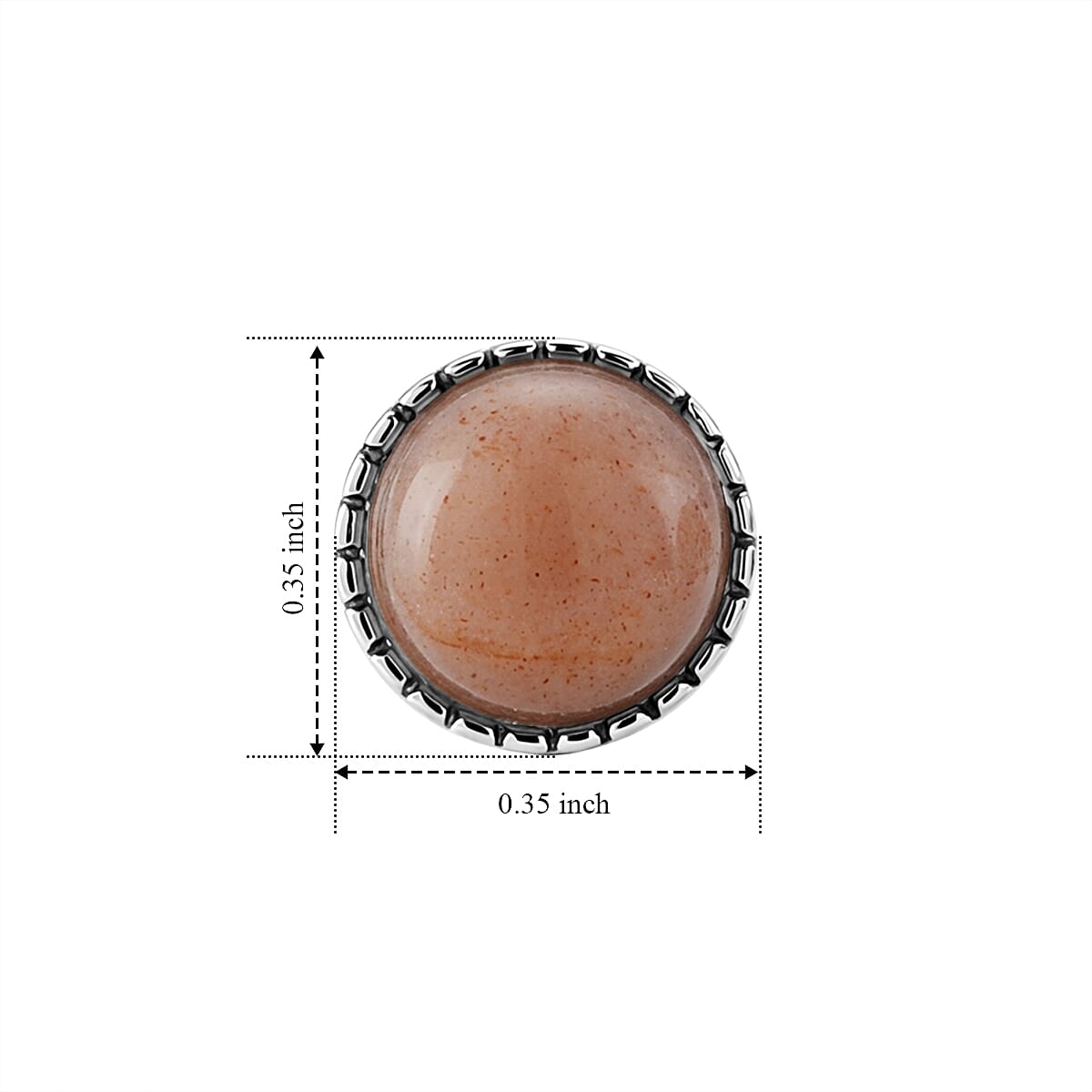 Peach Moonstone Earrings in Silvertone 1.00 ctw