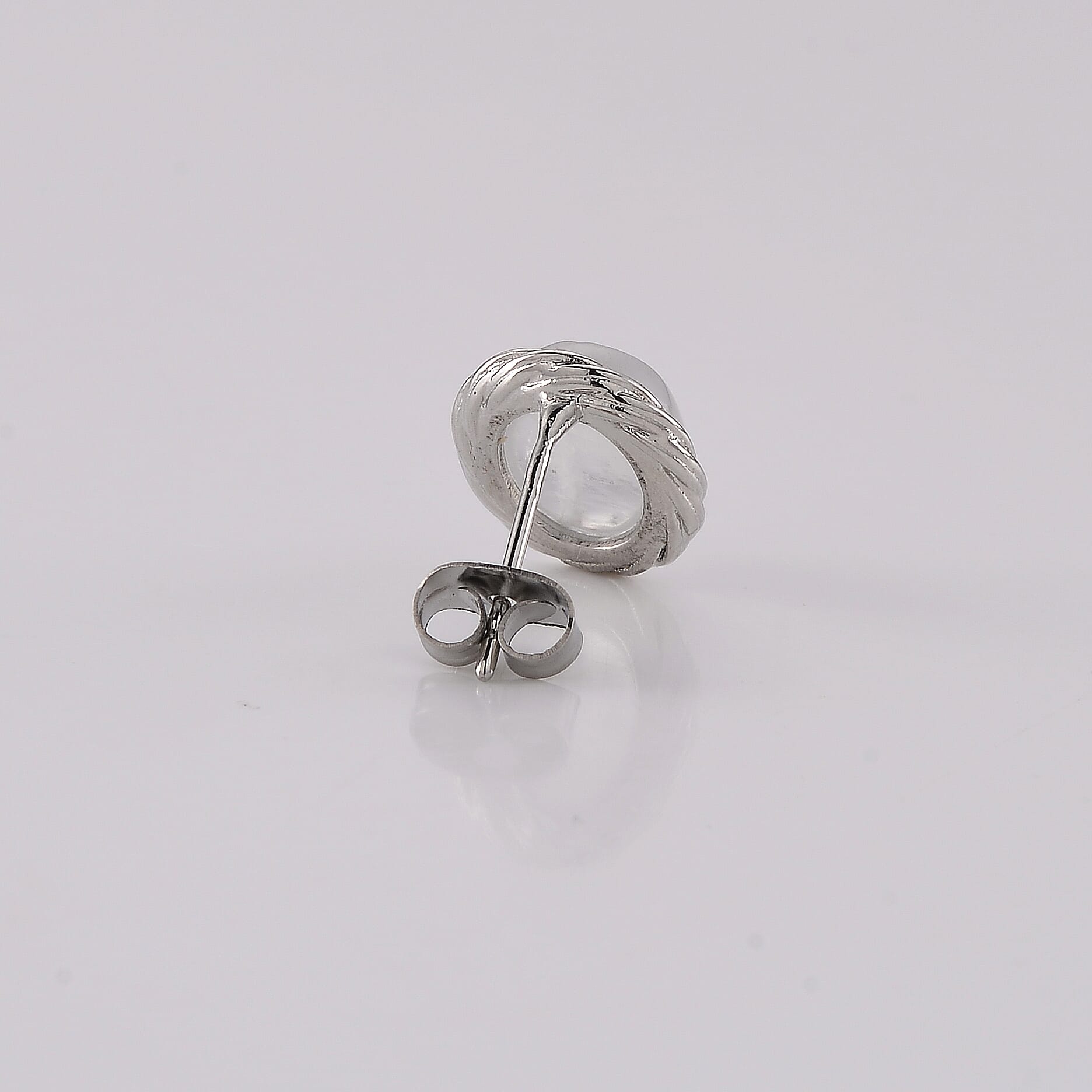 Rainbow Moonstone Earrings in Silvertone 1.40 ctw