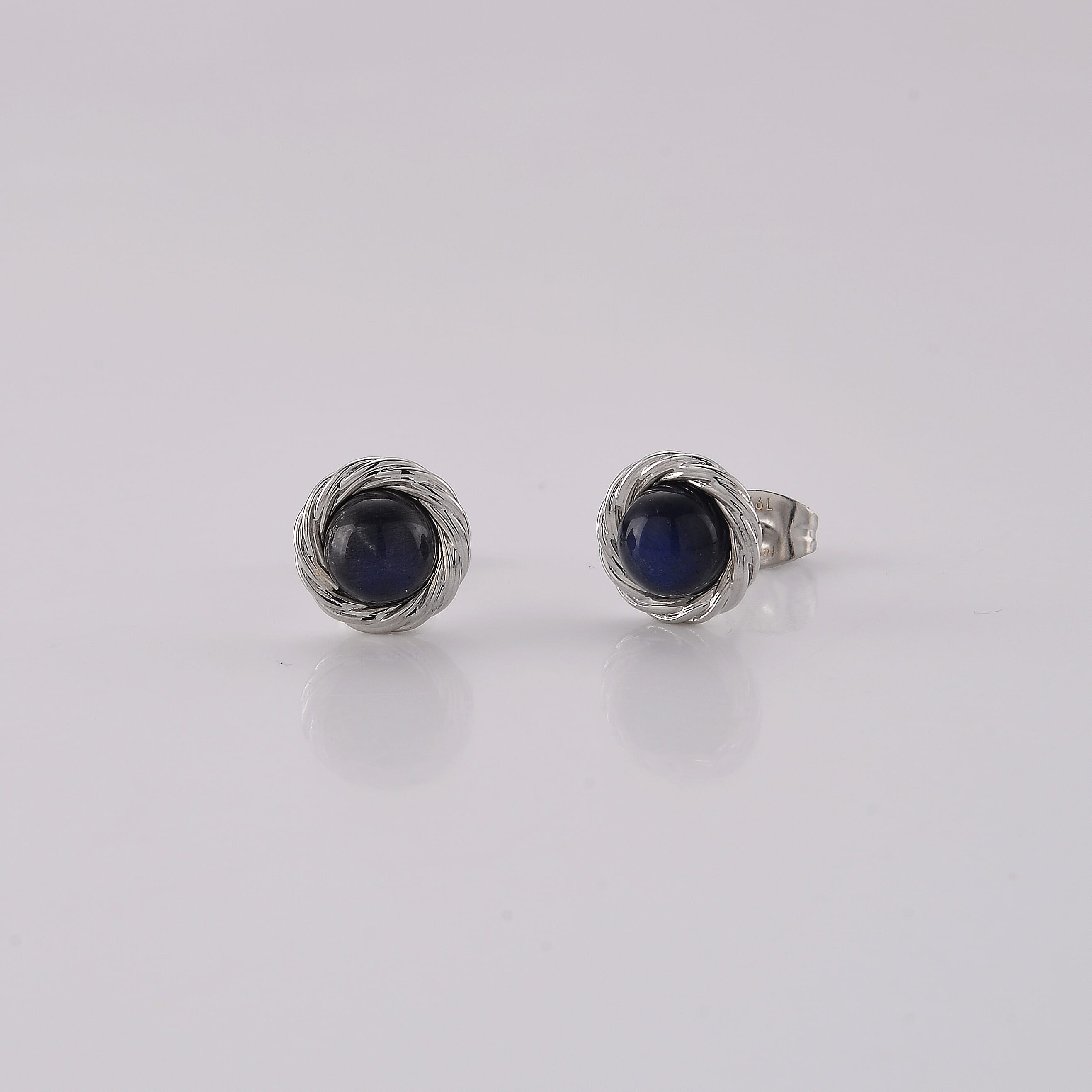 Grey Moonstone Earrings in Silvertone 0.60 ctw