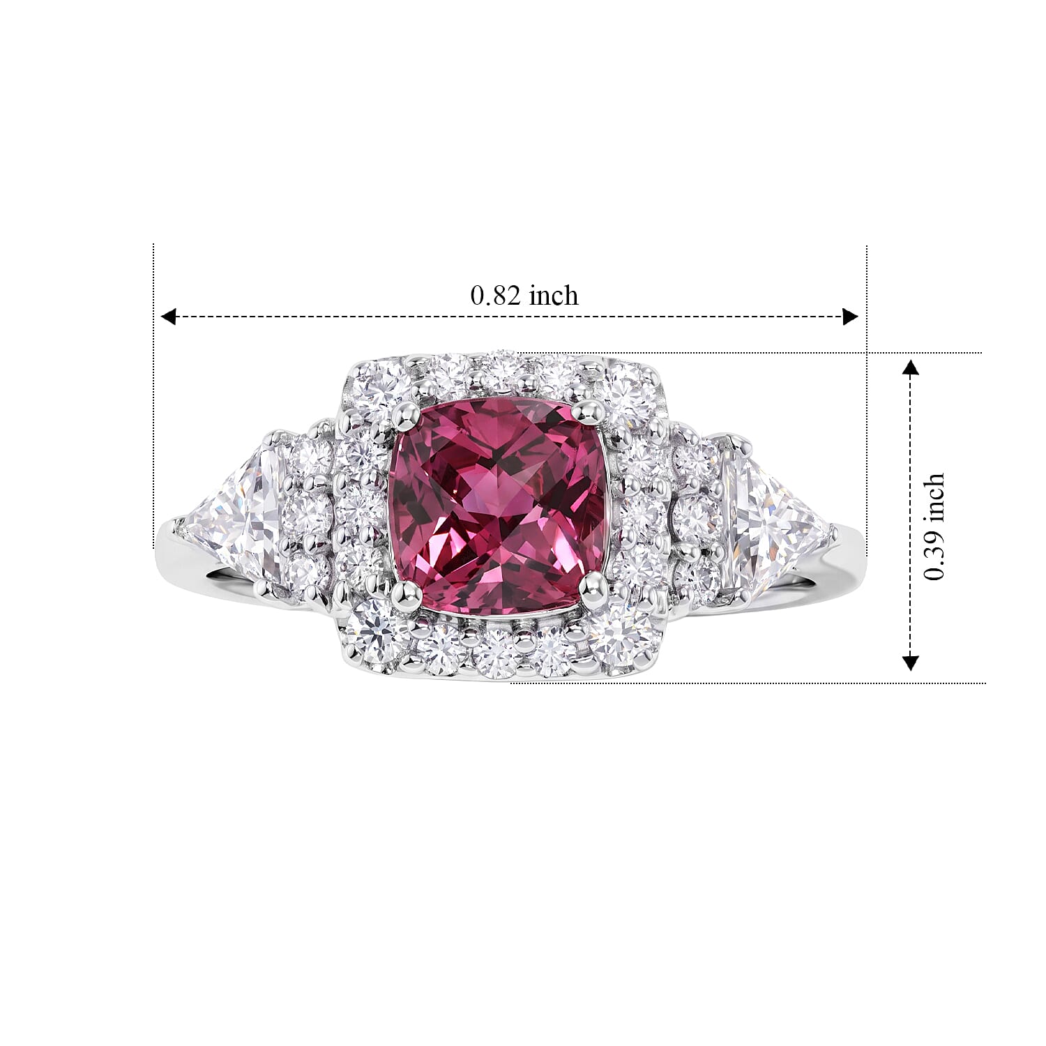 D'Joy Premium Checkerboard Cut Usambara Color Change Garnet and Moissanite 1.94 ctw Ring in Rhodium Over Sterling Silver (Size 7.0)