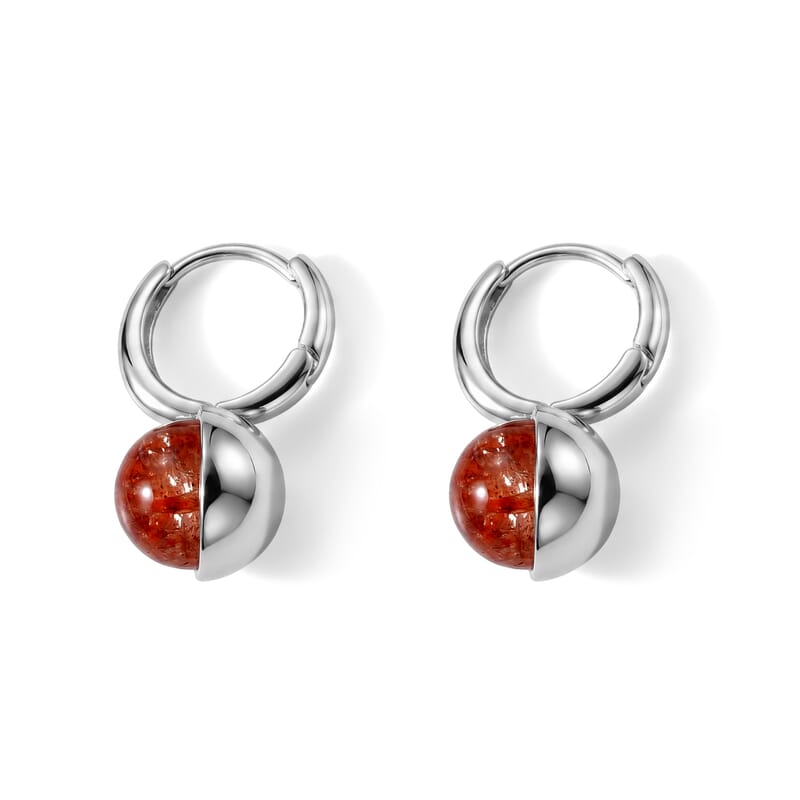 Multi Hematoid Quartz 2.00 ctw Earrings in Silvertone
