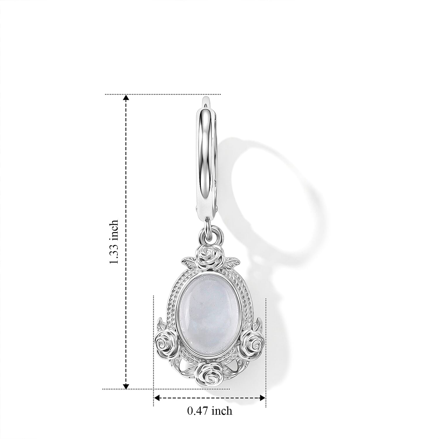 Aquamarine 1.20 ctw Earrings in Silvertone