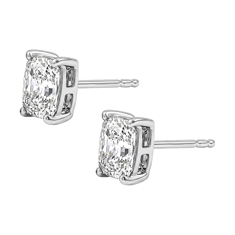 IGI Certified Luxuriant Lab Grown Diamond E-F VS 2.00 ctw Earrings in 950 Palladium and 10K White Gold