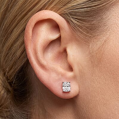 IGI Certified Luxuriant Lab Grown Diamond E-F VS 2.00 ctw Earrings in 950 Palladium and 10K White Gold