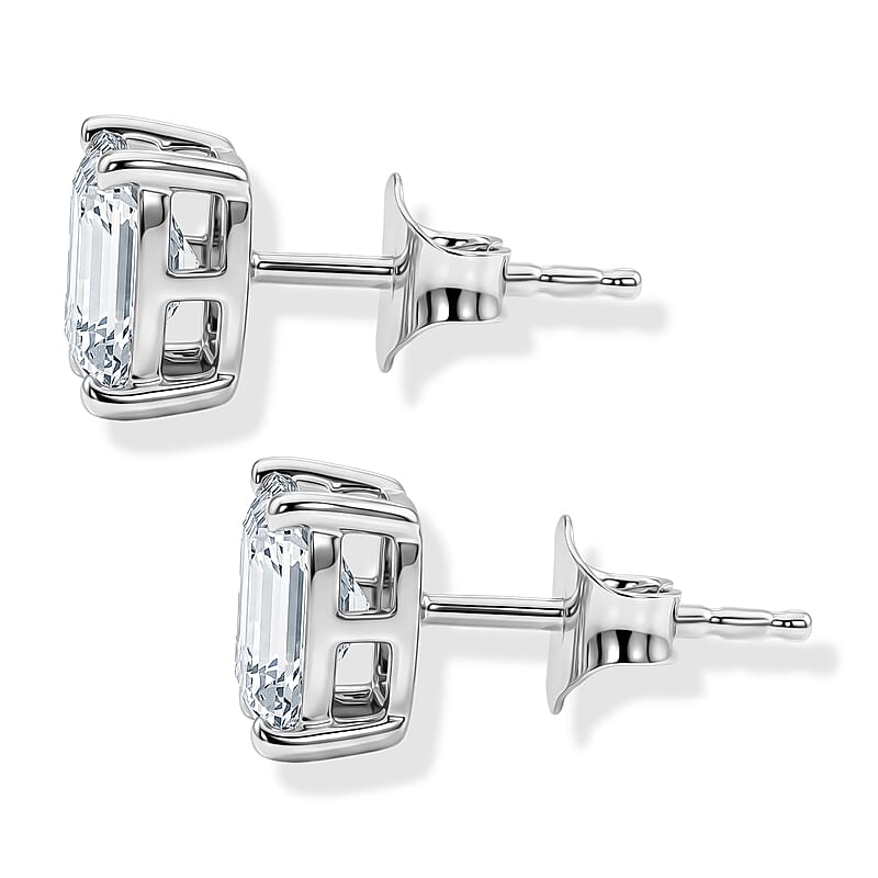IGI Certified Luxuriant Lab Grown Diamond E-F VS 2.00 ctw Earrings in 950 Palladium and 10K White Gold