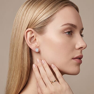 IGI Certified Luxuriant Lab Grown Diamond E-F VS 2.00 ctw Earrings in 950 Palladium and 10K White Gold