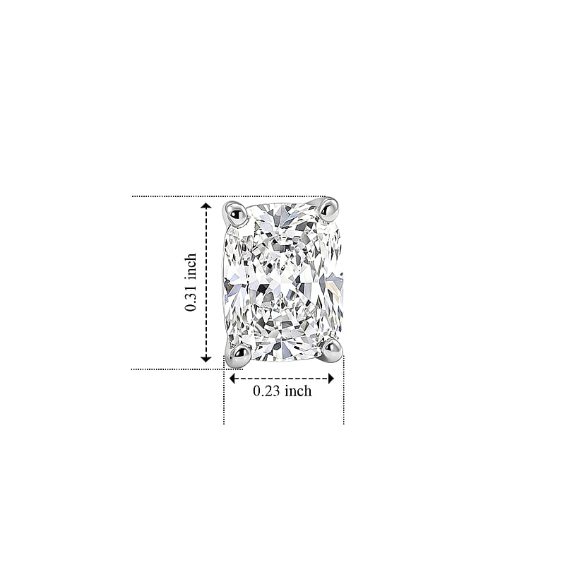 IGI Certified Luxuriant Lab Grown Diamond E-F VS 2.00 ctw Earrings in 950 Palladium and 10K White Gold