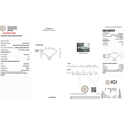 IGI Certified Luxuriant Lab Grown Diamond E-F VS 2.00 ctw Earrings in 950 Palladium and 10K White Gold