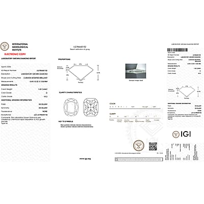 IGI Certified Luxuriant Lab Grown Diamond E-F VS 2.00 ctw Earrings in 950 Palladium and 10K White Gold
