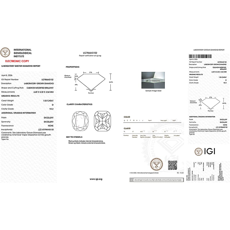 IGI Certified Luxuriant Lab Grown Diamond E-F VS 2.00 ctw Earrings in 950 Palladium and 10K White Gold