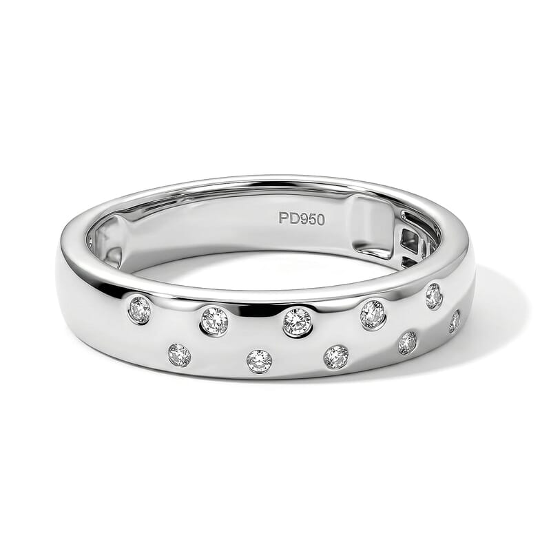 Luxuriant Lab Grown Diamond E-F VS 0.10 ctw Band Ring in 950 Palladium (Size 5.0)