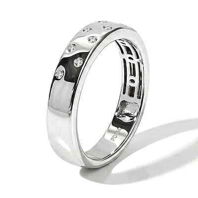 Luxuriant Lab Grown Diamond E-F VS 0.10 ctw Band Ring in 950 Palladium (Size 6.0)