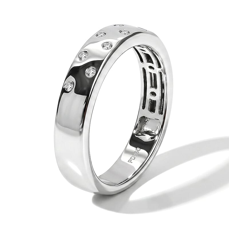 Luxuriant Lab Grown Diamond E-F VS 0.10 ctw Band Ring in 950 Palladium (Size 6.0)