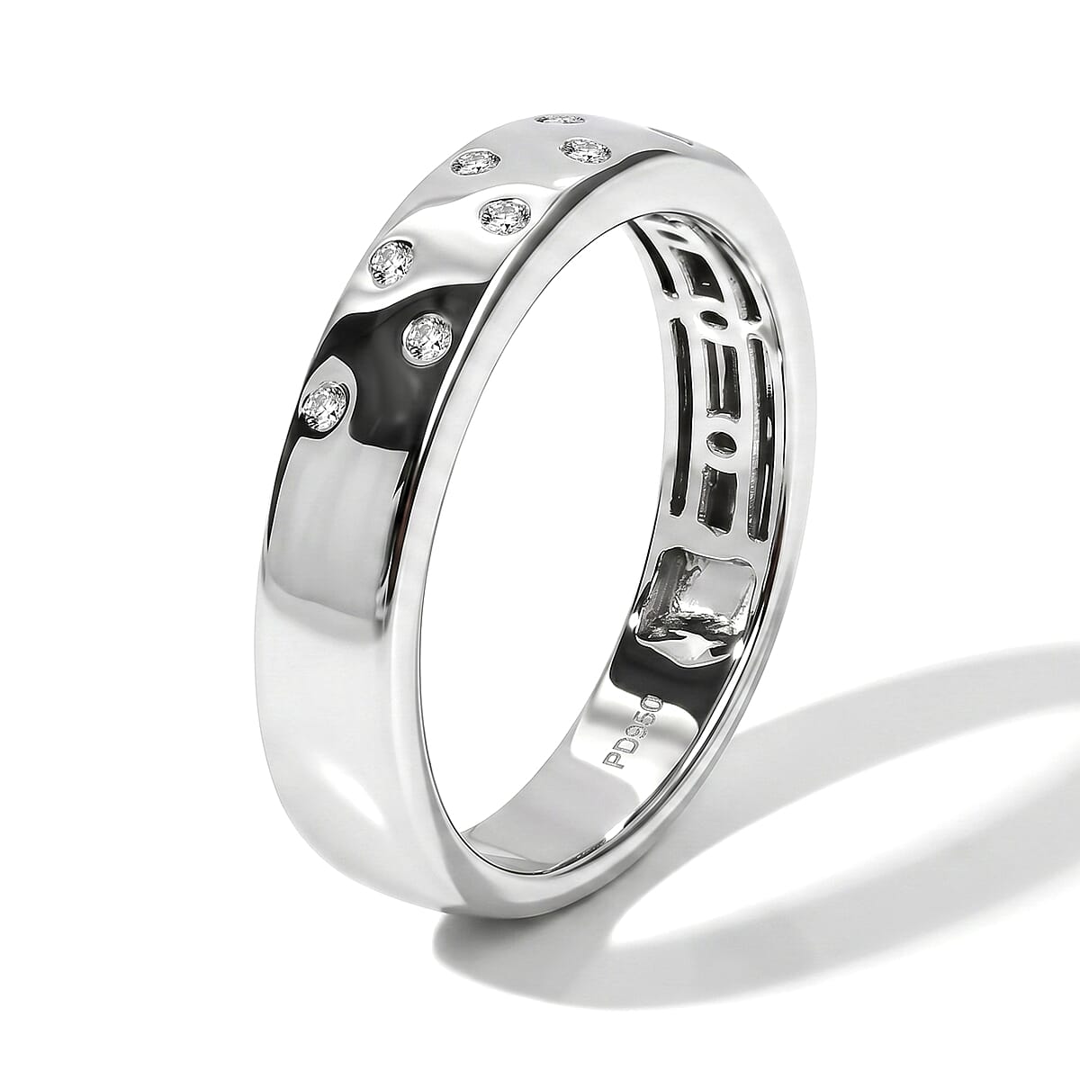 Luxuriant Lab Grown Diamond E-F VS 0.10 ctw Band Ring in 950 Palladium (Size 7.0) image number 1
